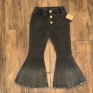 Boutique Toddler Bell Bottom Jeans 4T Black Flare Pants NWT